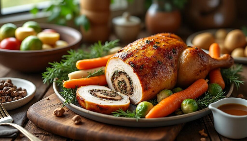découvrez notre recette facile de rôti de chapon farci pour une cuisson parfaite et un repas savoureux qui ravira tous vos invités.