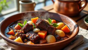 découvrez la recette traditionnelle du rabo de toro, un ragoût andalou authentique, riche en saveurs et parfait pour les amateurs de cuisine espagnole.