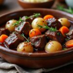 découvrez notre recette authentique de bœuf bourguignon, facile à réaliser, inspirée des traditions de grand-mère pour un plat savoureux et réconfortant.
