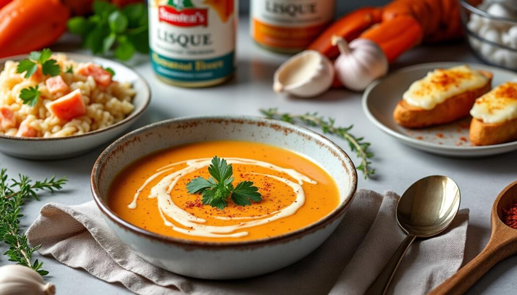 découvrez des recettes faciles et savoureuses avec de la bisque de homard en boîte, parfaites pour des repas rapides et gourmands.
