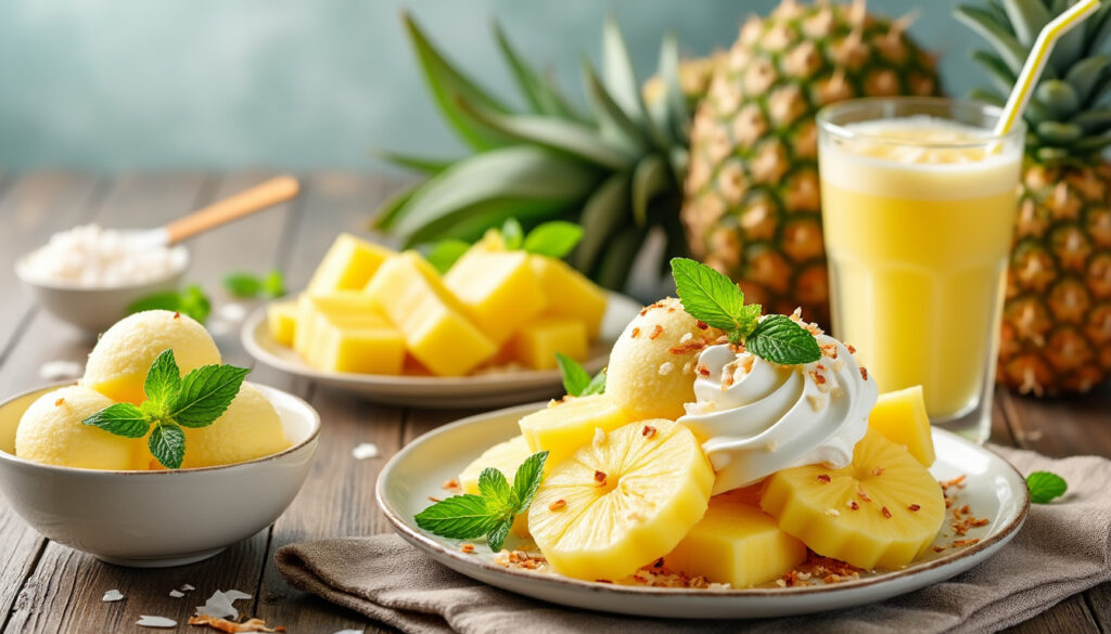 découvrez des recettes fraîches et faciles à réaliser avec de l'ananas pour des desserts savoureux et légers qui raviront vos papilles.