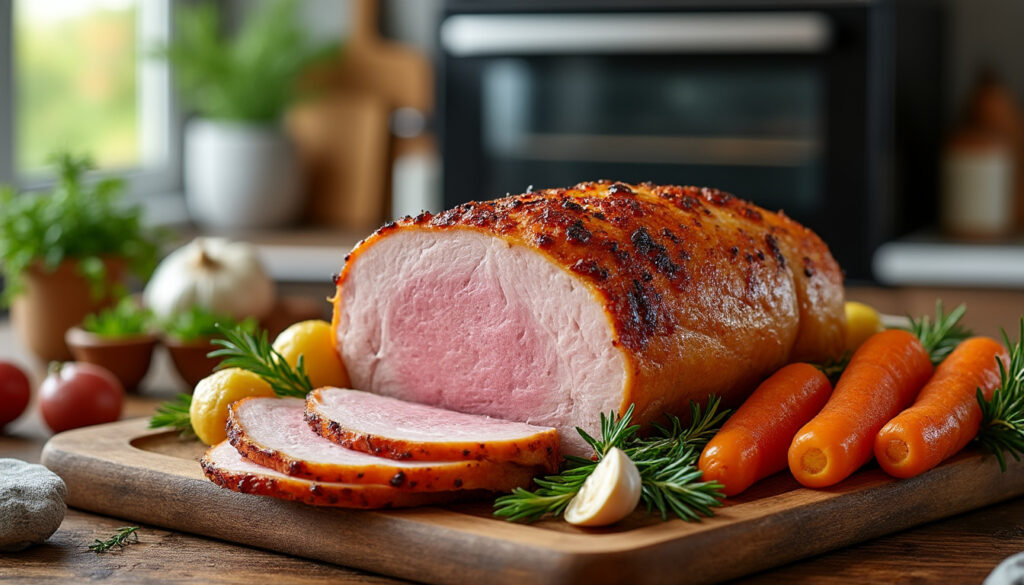 découvrez le guide rapide pour réussir la cuisson de votre rôti de porc de 1,5 kg au four, avec des conseils précis pour un résultat tendre et savoureux.
