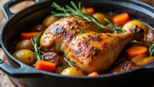 découvrez une recette facile et savoureuse de cuisse de pintade en cocotte, idéale pour un repas gourmand et chaleureux. suivez nos étapes simples pour réussir ce plat délicieux.