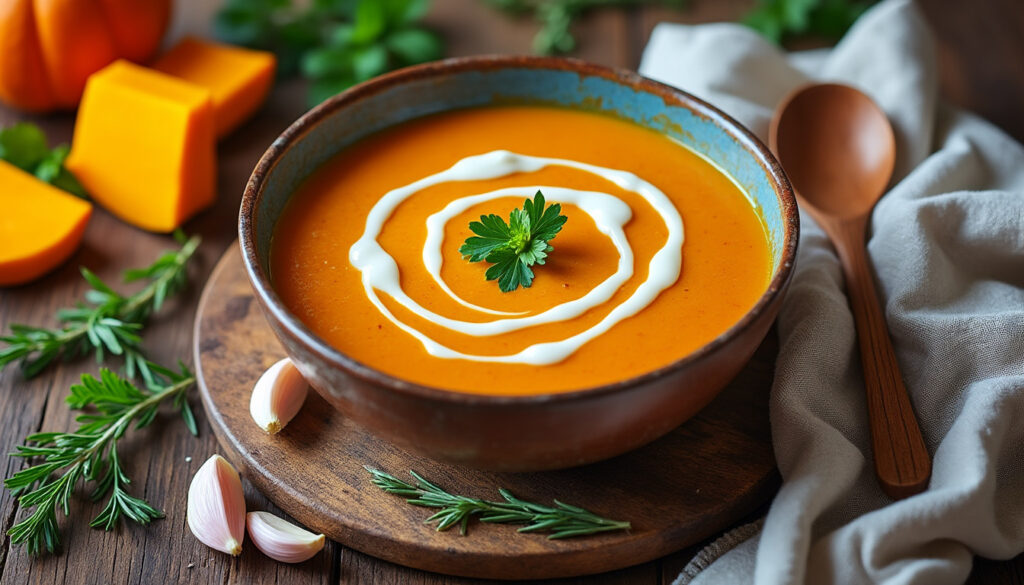 découvrez notre recette traditionnelle de soupe au potiron, facile à préparer et pleine de saveurs réconfortantes, comme chez grand-mère.