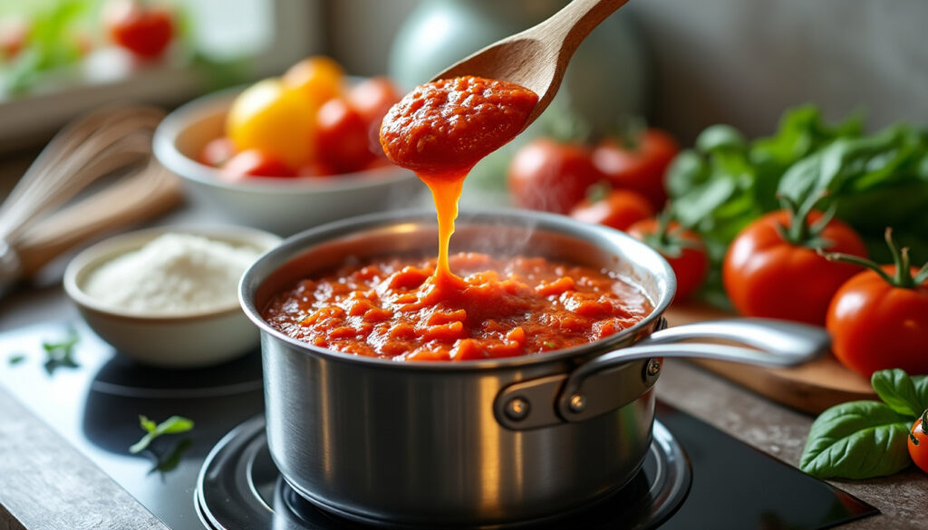 découvrez des astuces naturelles pour épaissir une sauce sans farine : réduction, fécule, légumes mixés ou purée, pour une texture parfaite.