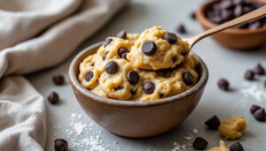 découvrez une recette de cookie dough facile et rapide, sans cuisson, pour savourer une délicieuse pâte à cookie à croquer à la cuillère.