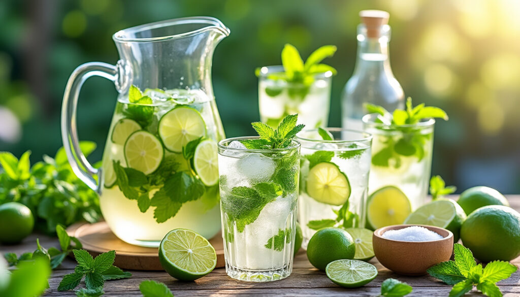 préparez un mojito frais et savoureux pour 10 personnes grâce à cette recette facile et rapide, idéale pour partager un moment convivial.